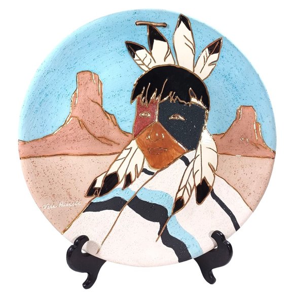 Vera Russell Pottery Wall Art 22k Gold Sioux Native American Southwest Painting